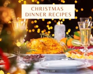 Best Keto Christmas Dinner Recipes, dinner table with roasted turkey, and side dishes