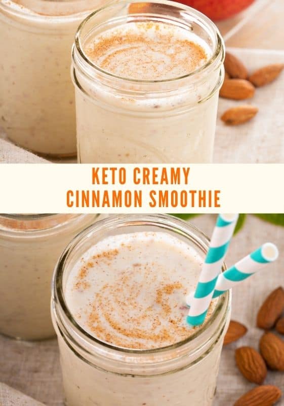 Two cinnamon smoothies in glass jars.